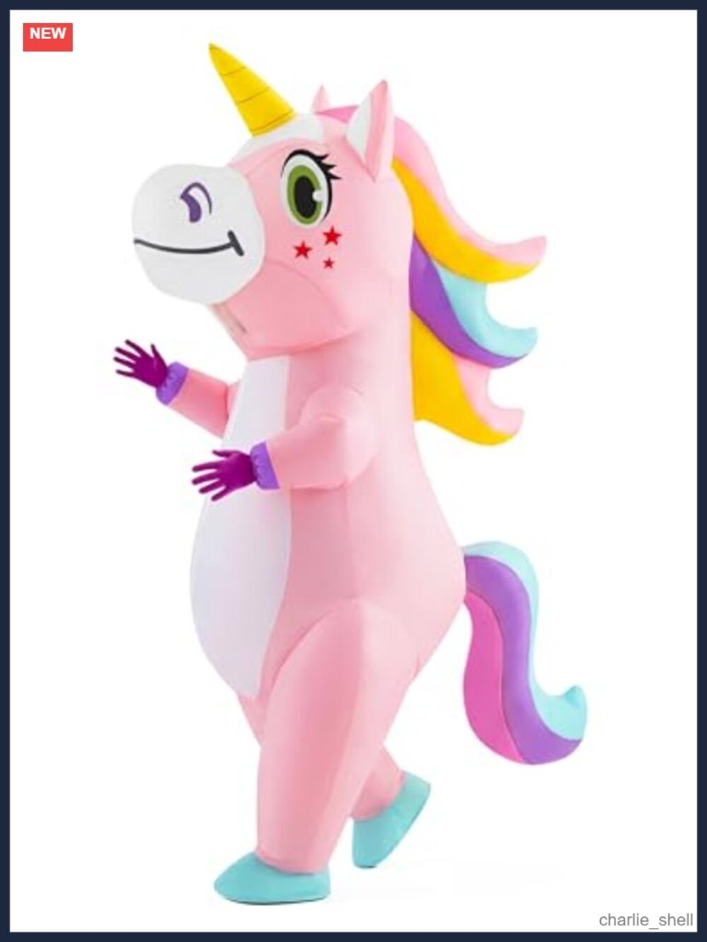 Adult Inflatable Unicorn Costume Full Body Blow Up Halloween Cosplay Party